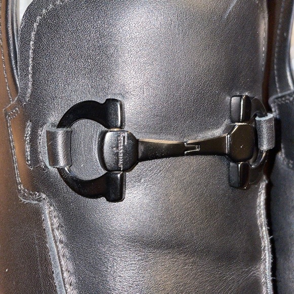 Ferragamo Men's 9 D Loafers black foster slip on leather Italian business casual - Picture 6 of 12